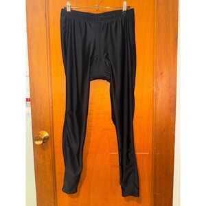Canari Mens Gel cycle tight pants leggings Large black padded gel zip ankle
